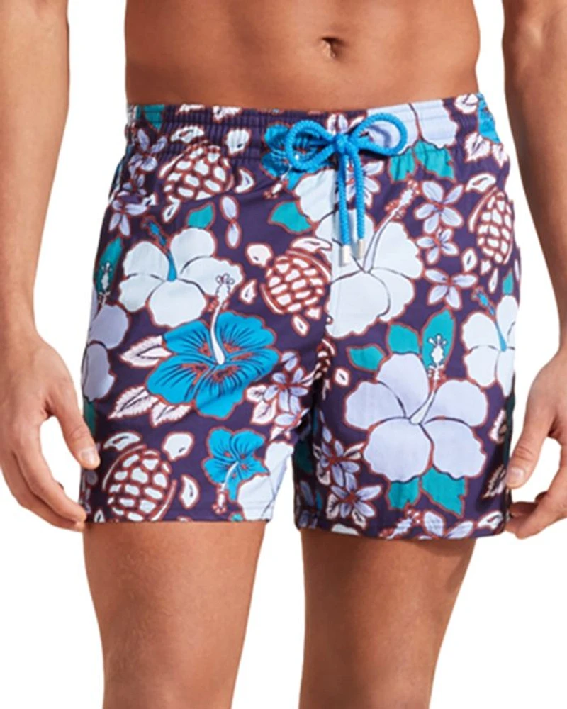 Moorea Tropical Turtles Stretch 4.5" Inseam Swim Trunks