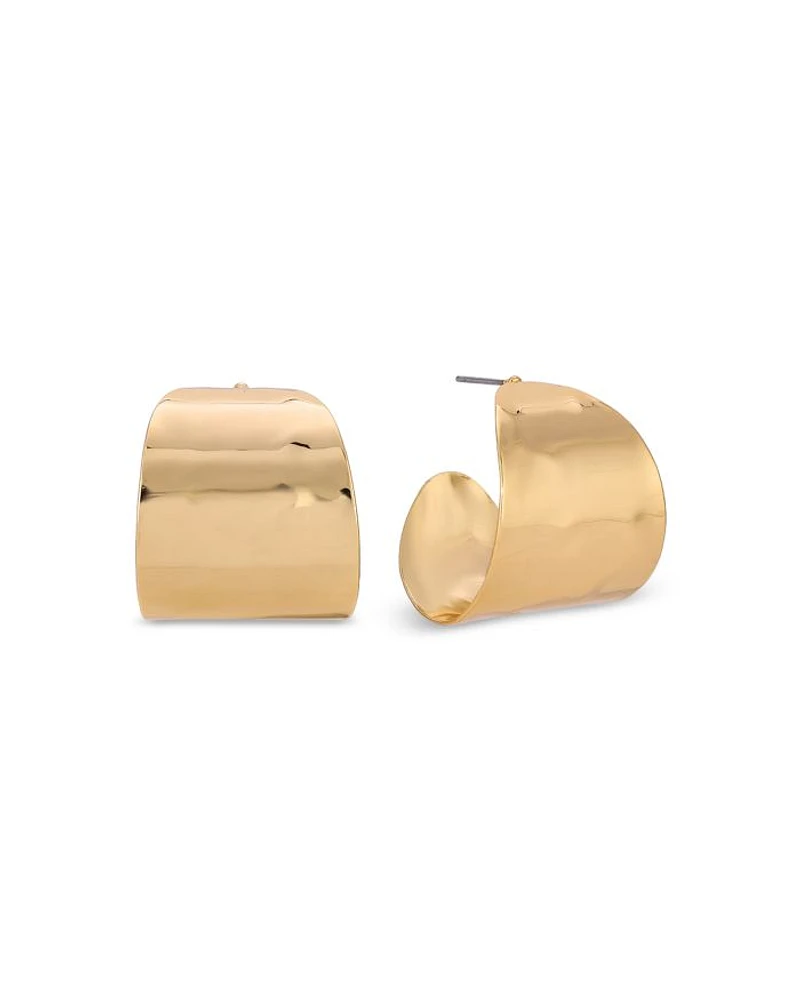 Hammered Huggie Hoop Earrings
