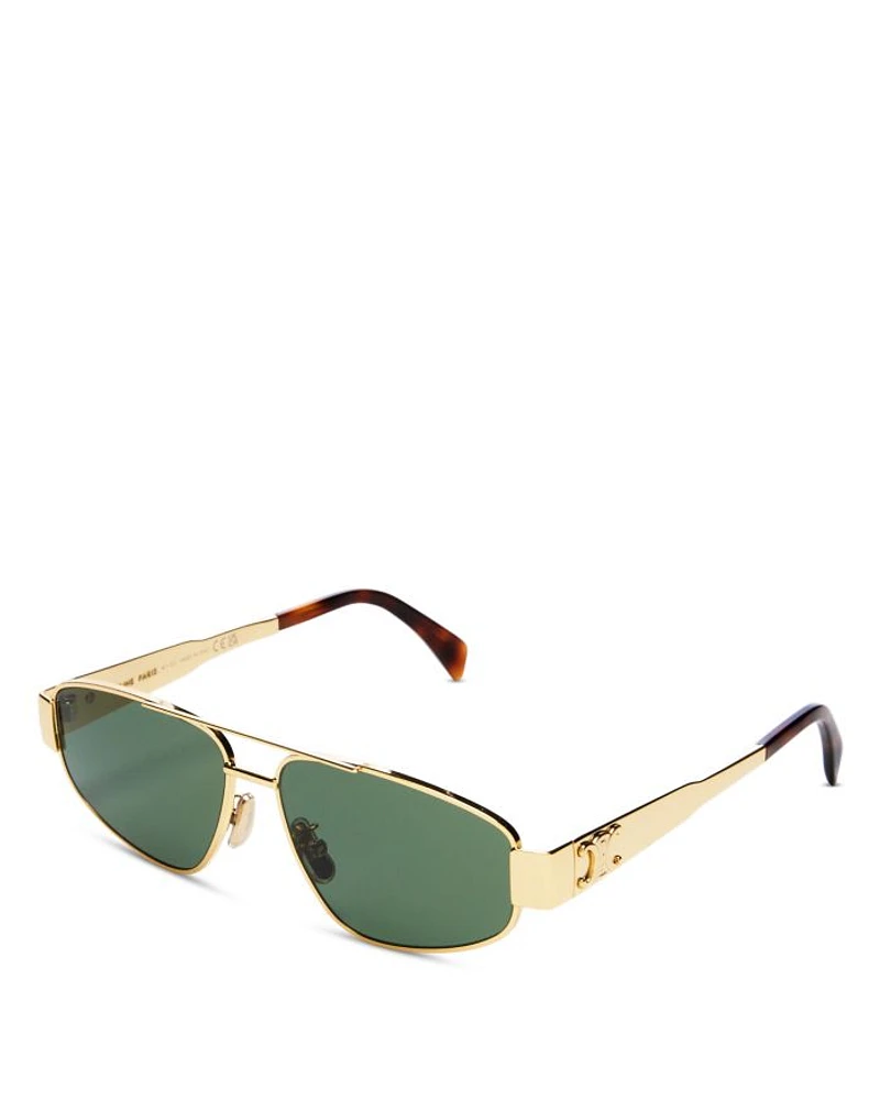 Metal Triomphe Pilot Sunglasses, 57mm
