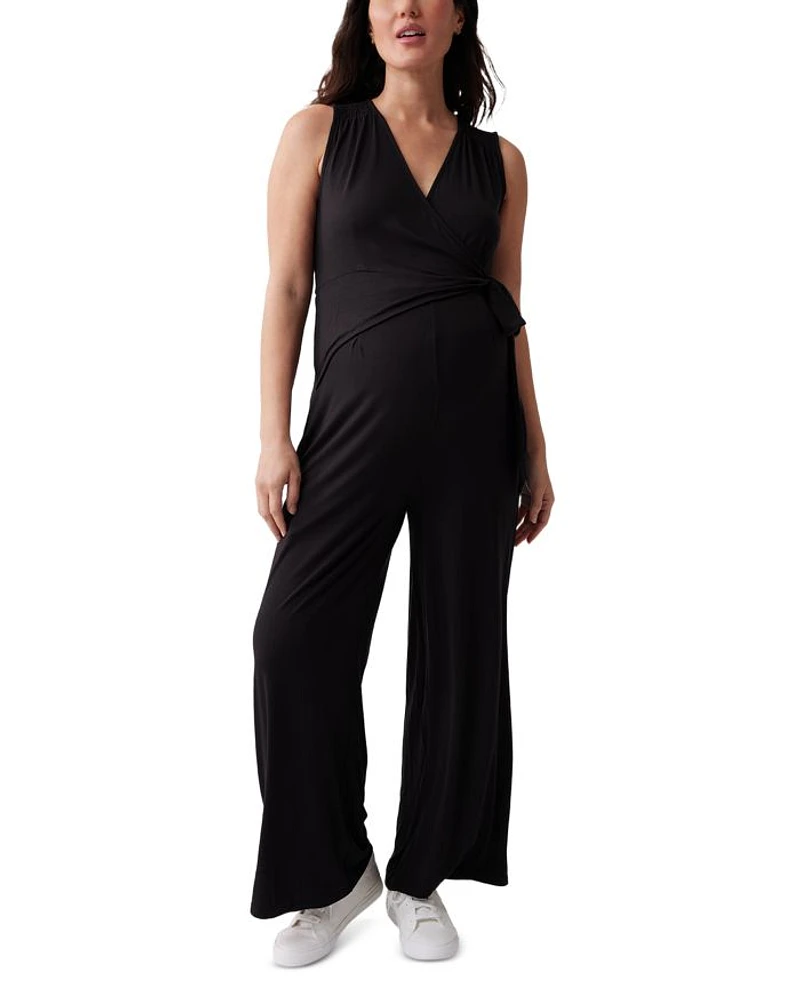 Maternity Sleeveless Knit Jumpsuit