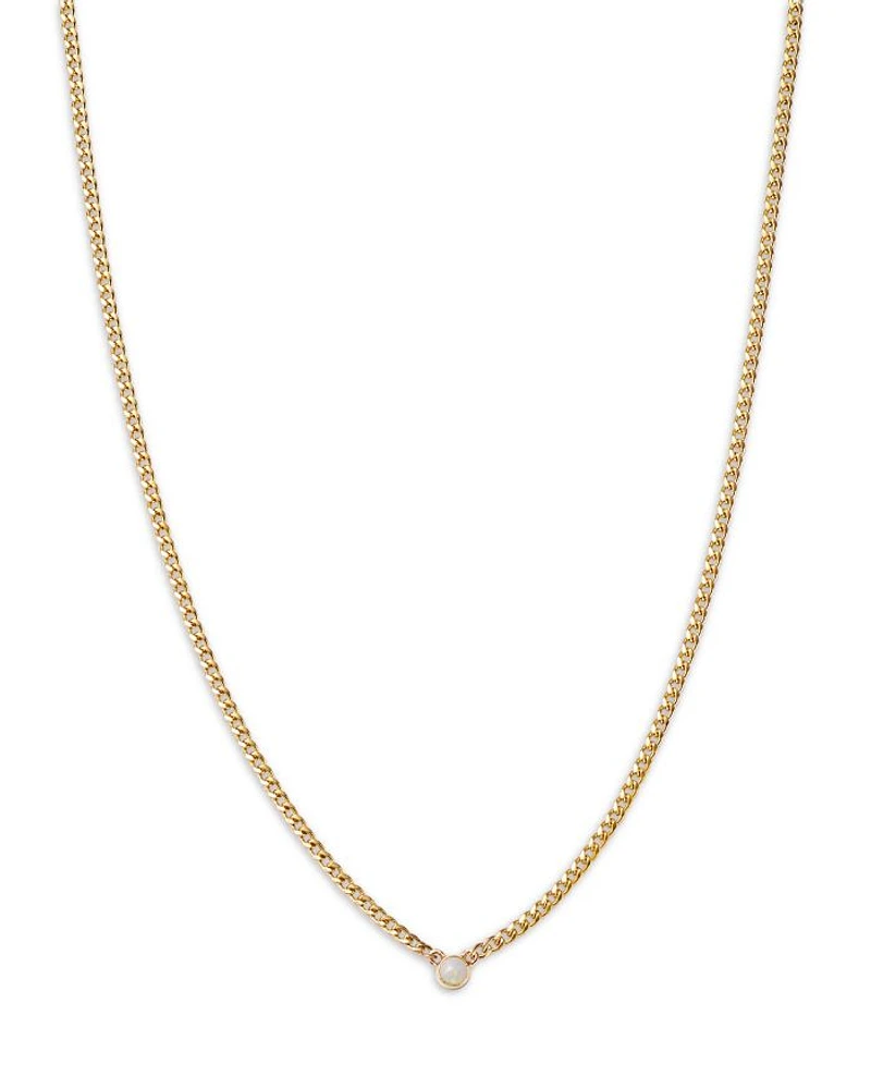 14K Yellow Gold Opal Gemstones Opal Solitaire Pendant Necklace, 14-16"
