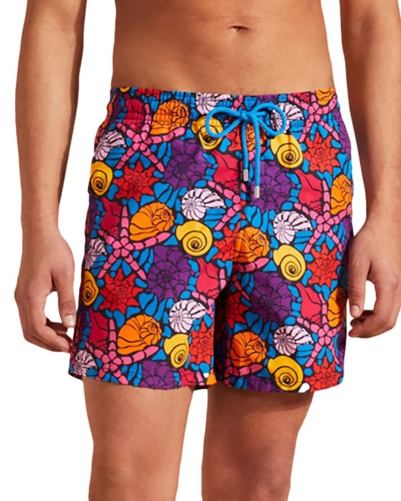 Moorea Noumea Sea Shells Print 5" Swim Trunks