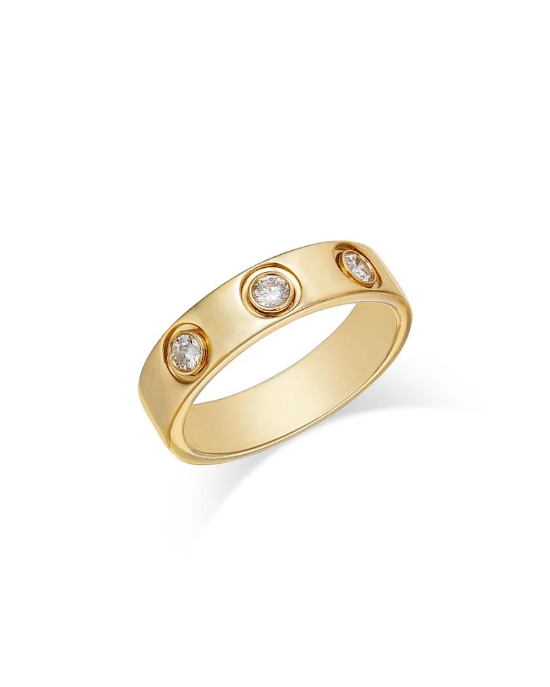 Men's Diamond Bezel Band in 14K Yellow Gold, 0.25 tcw