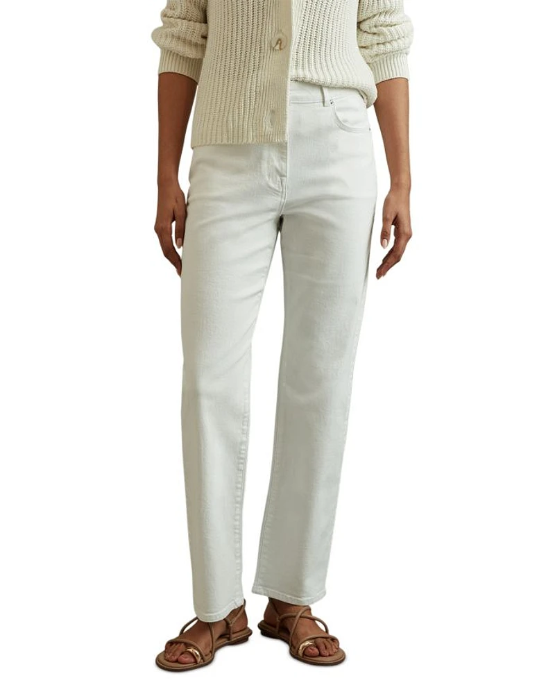 Selin High Rise Straight Leg Jeans White