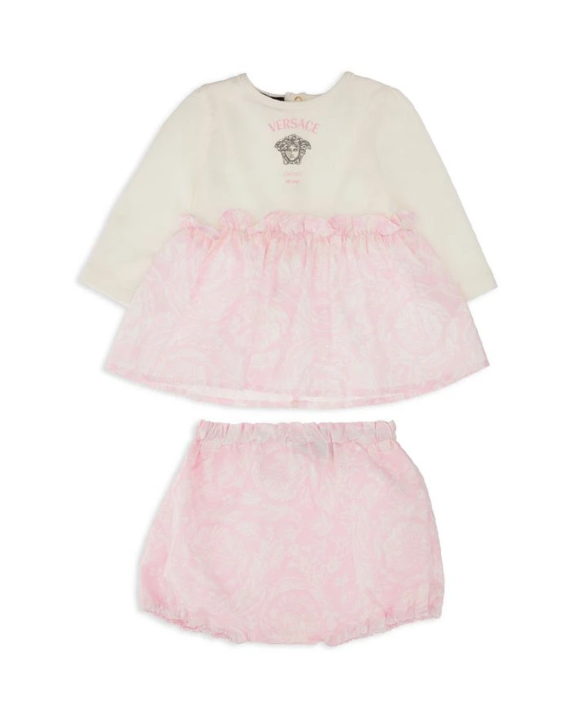 Girls' Medusa Print Barocco Poplin Dress & Bloomers - Baby