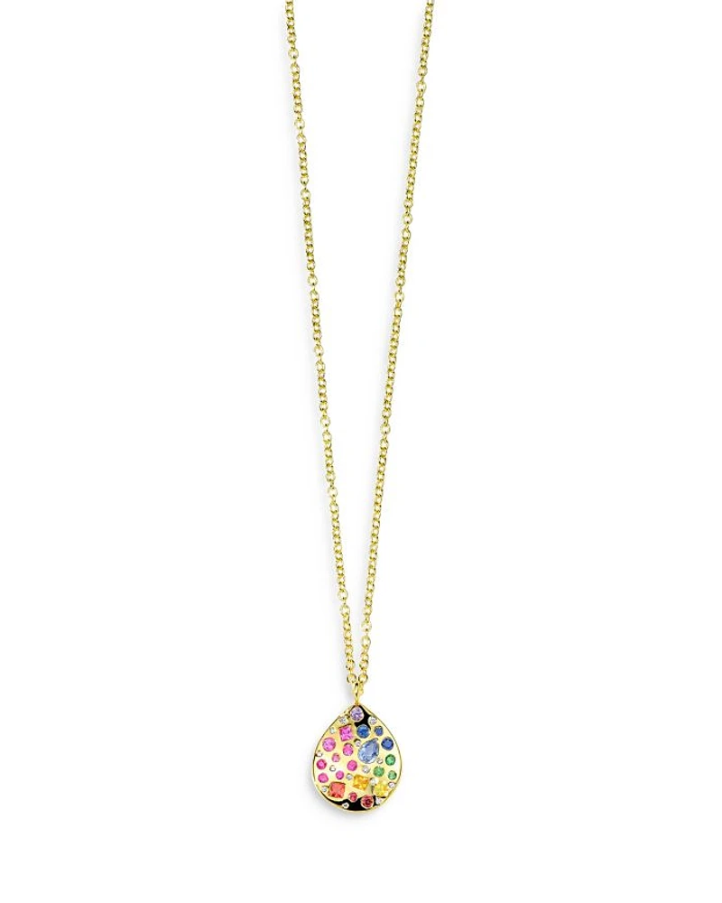 18K Yellow Gold Rock Candy Gemstone & Diamond Wavy Teardrop Pendant Necklace, 18-20" - Exclusive