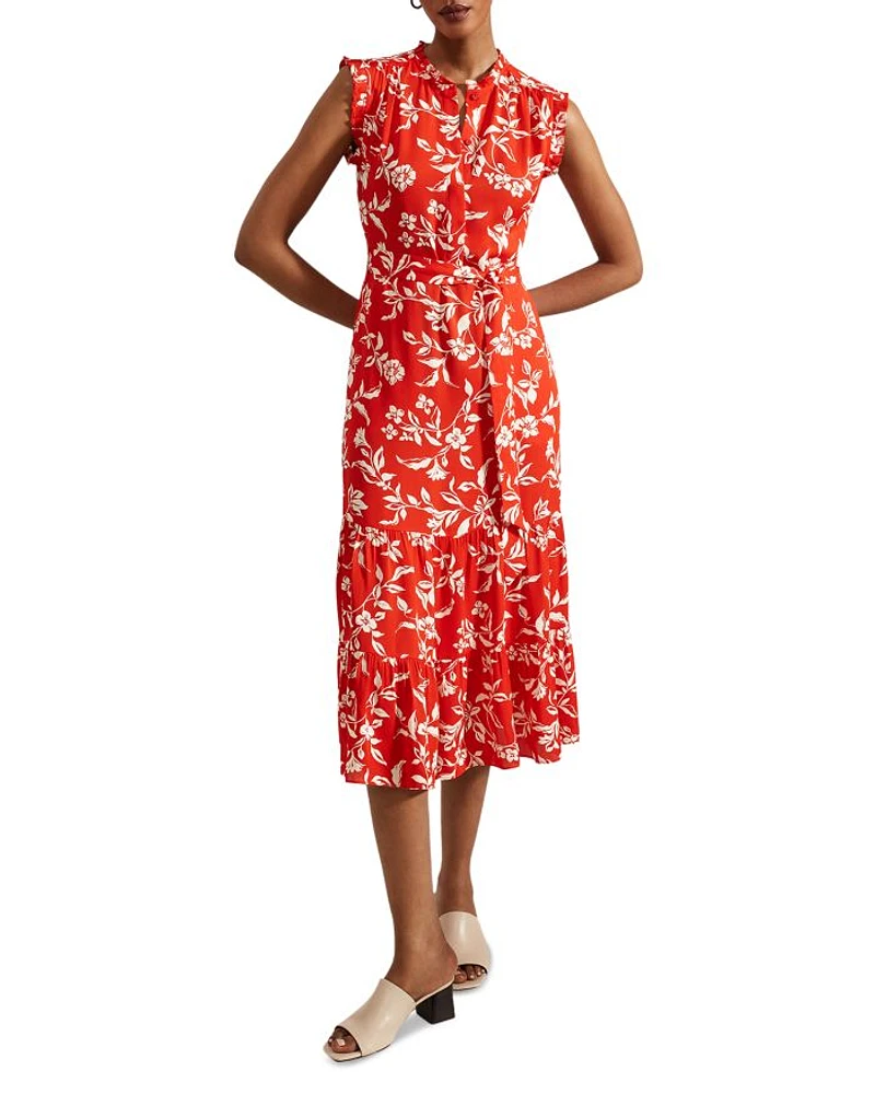 Elsa Ruffled Midi Dress