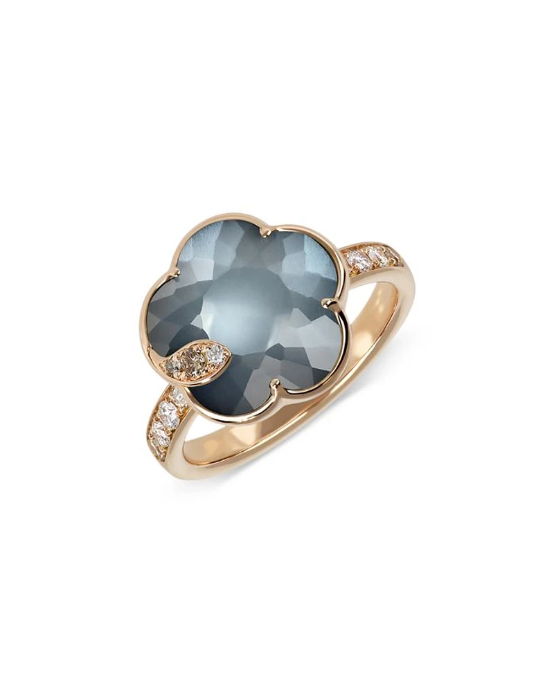 Petit Joli Lunaire 18K Rose Gold Lunar Garden Gem Ring with Diamonds