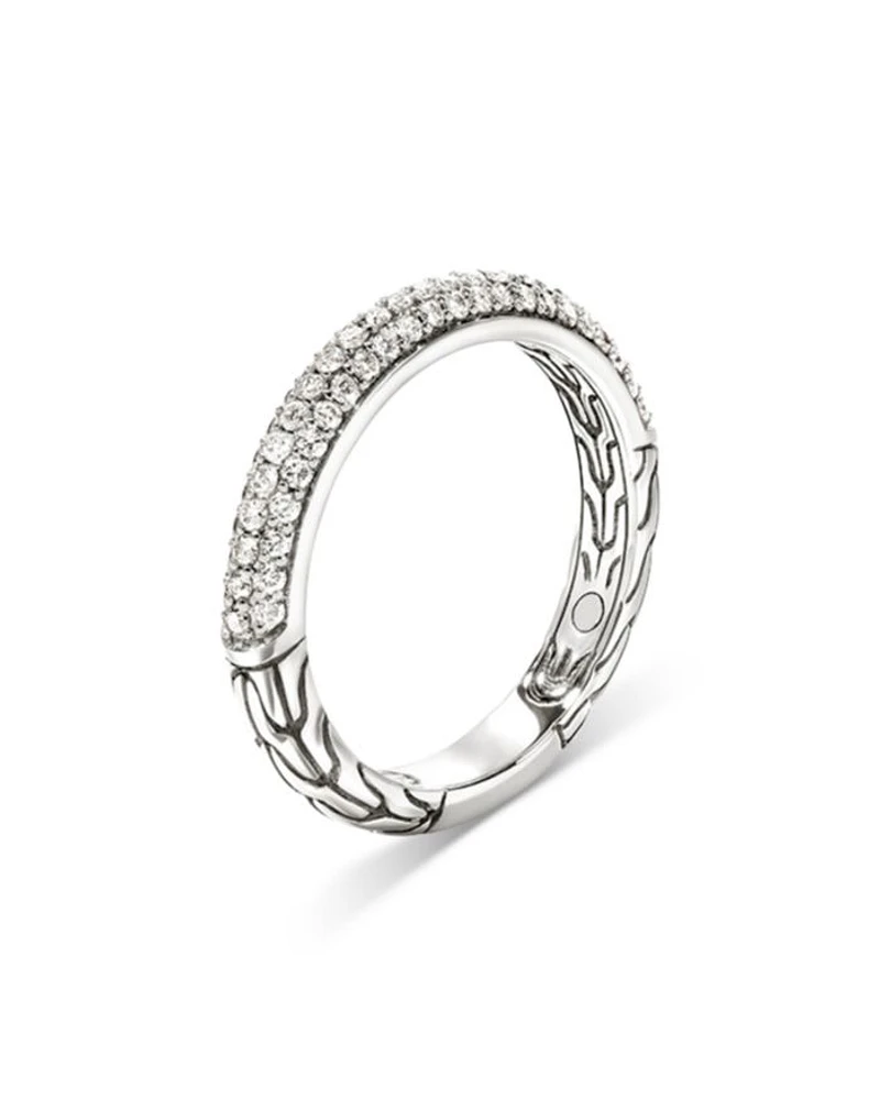 Sterling Silver JH Essentials Pavé Diamond Band Ring