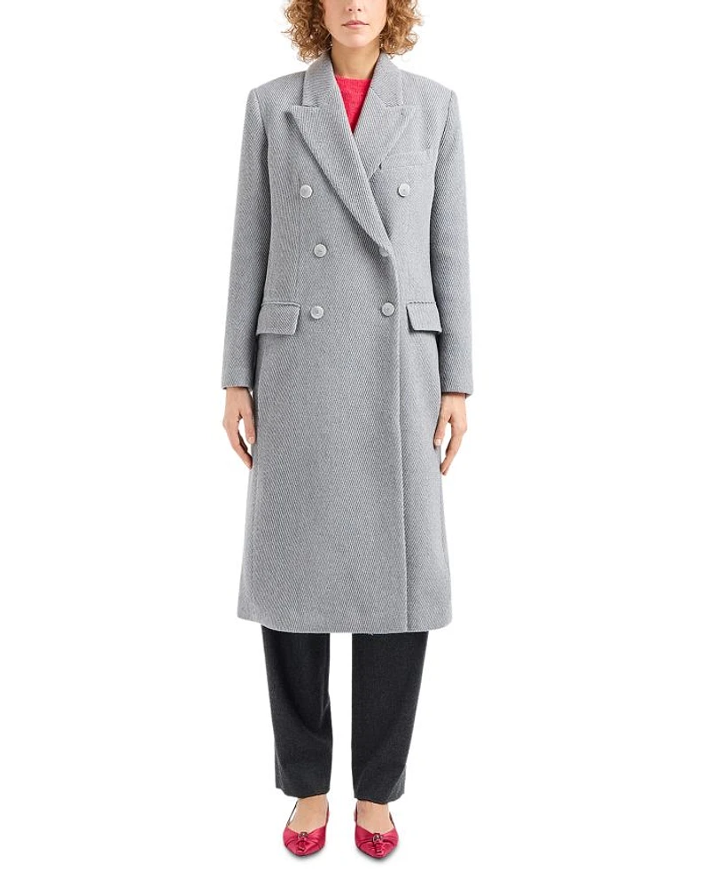 Wool Melange Double Breasted Coat