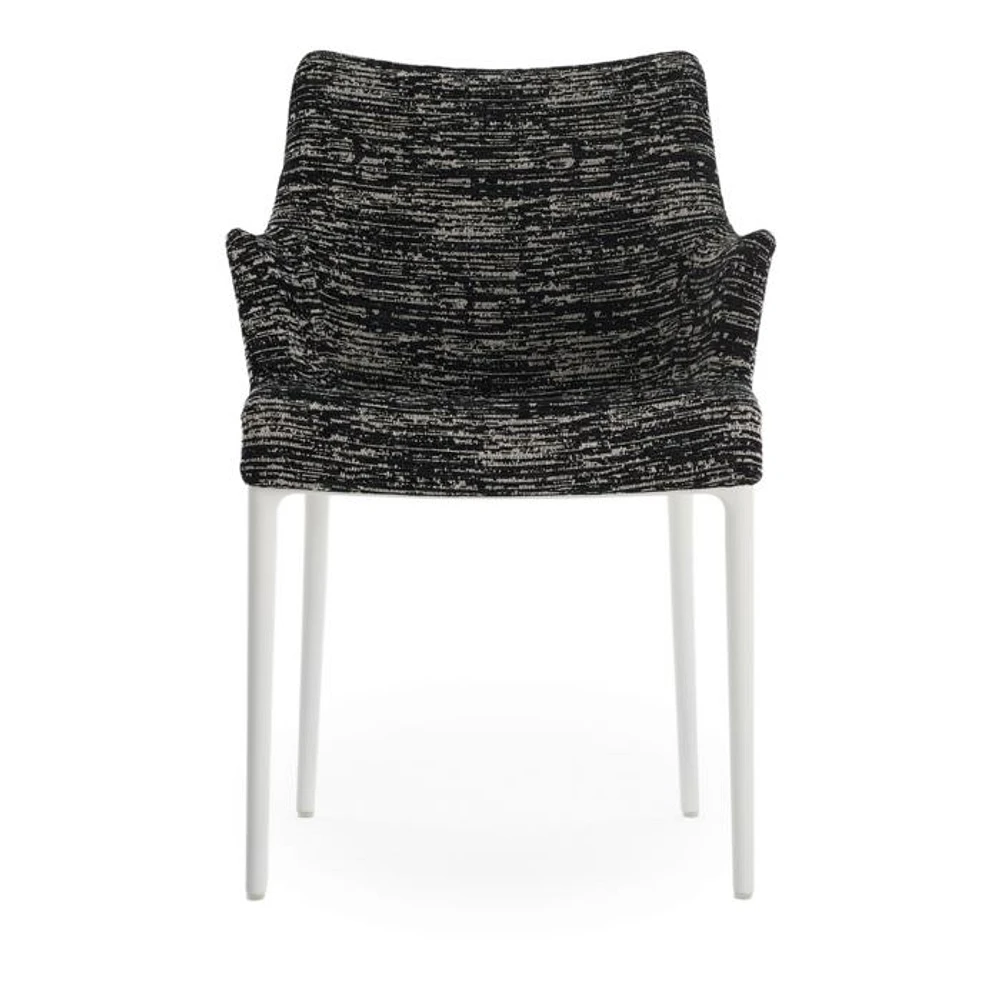 Eleganza Nia Melange Dining Armchair, White Legs