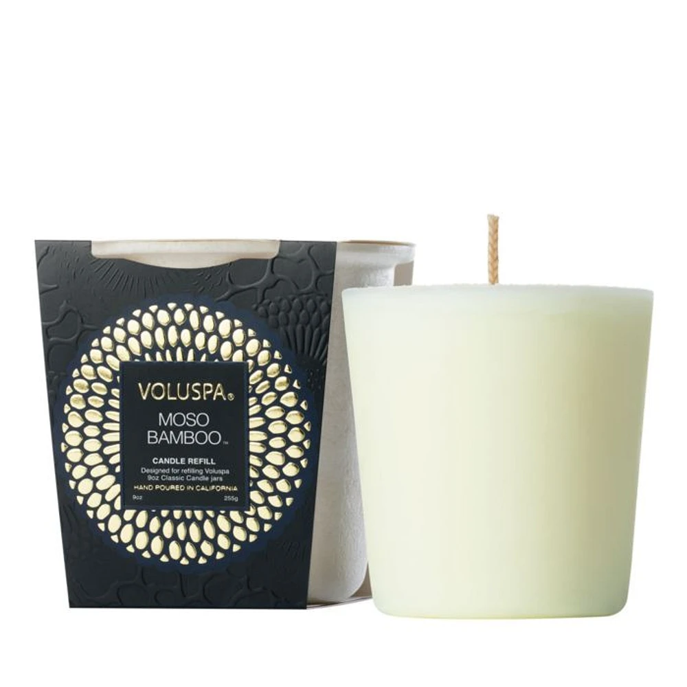 Moso Bamboo Classic Candle Refill, 9 oz.
