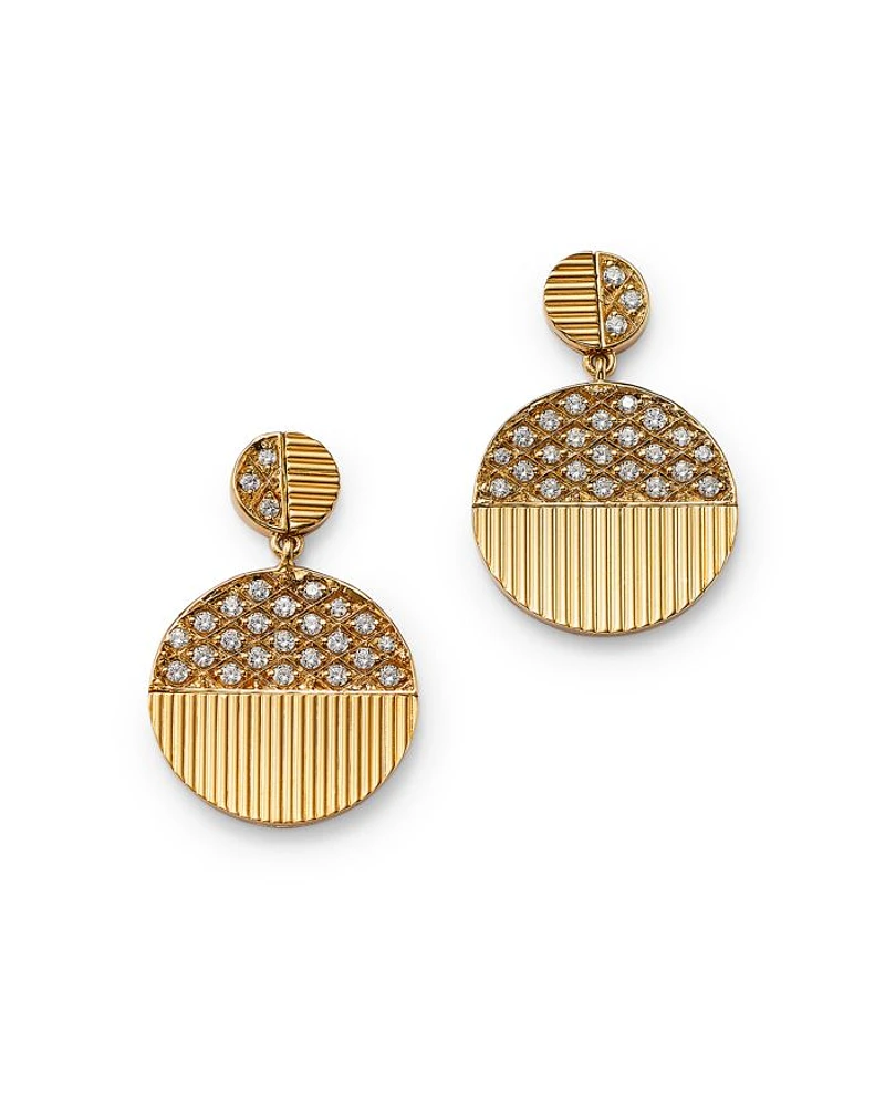 14K Yellow Gold Diamond Drop Earrings, 0.34 tcw
