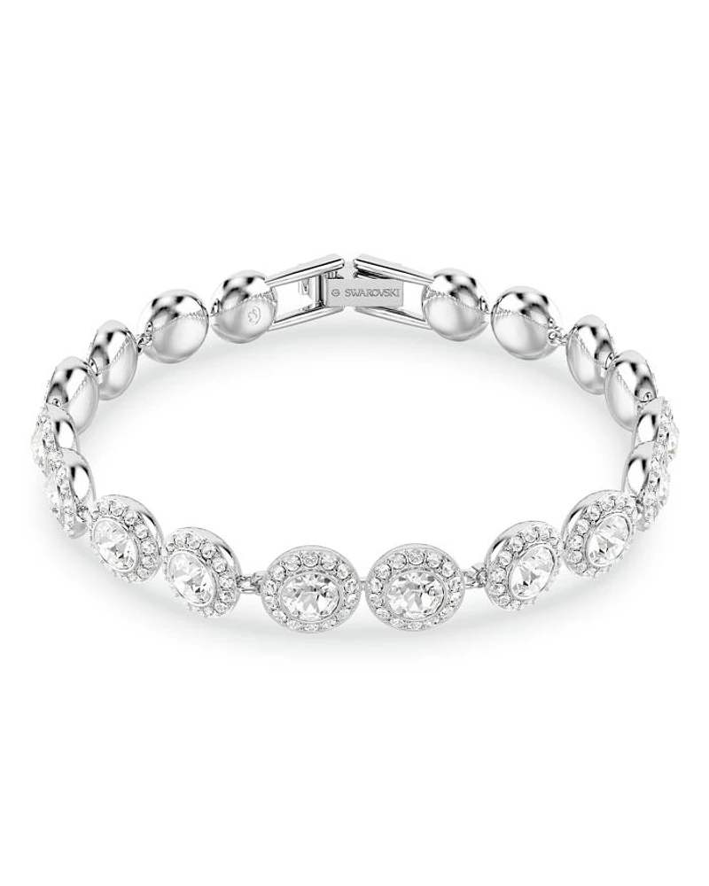 Una Crystal Halo Flex Bracelet in Rhodium Plated