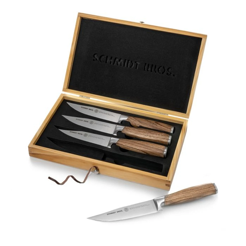 Cutlery Zebra Wood 4-Pc. Jumbo Steak Knife Set