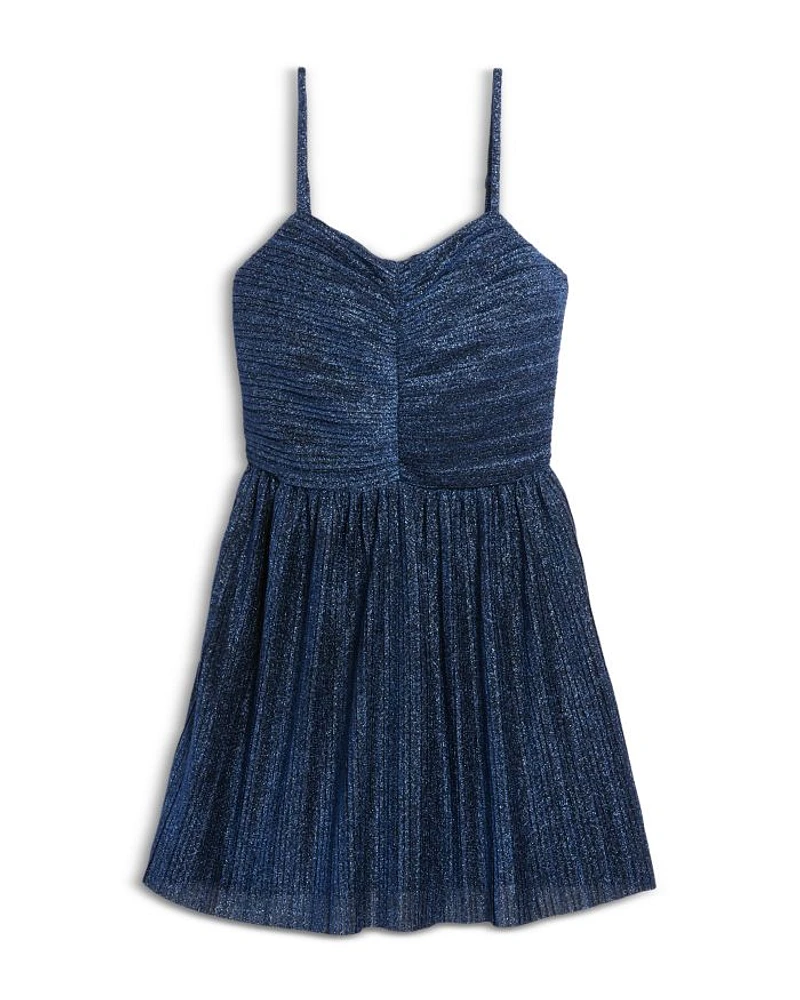 Girls' Sabrina Ruched Shimmer Mini Dress - Big Kid