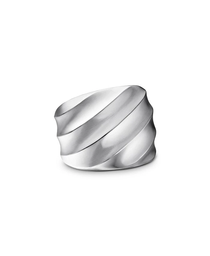 Sterling Silver Cable Edge Saddle Ring