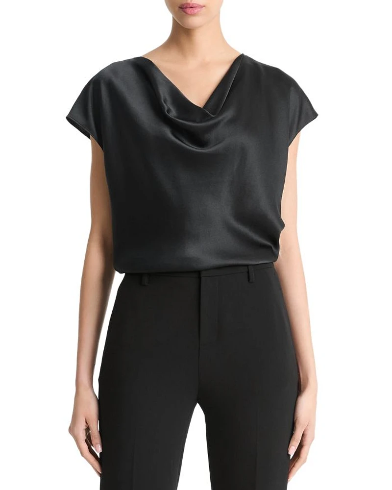 Cowl Neck Silk Blouse
