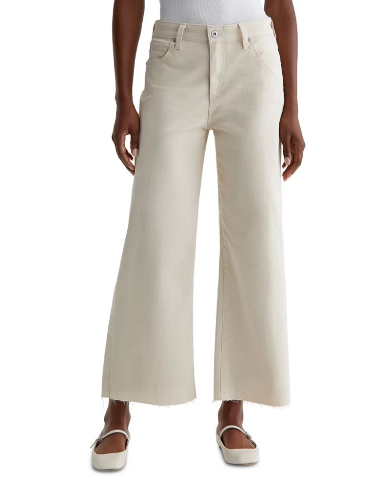 Saige Mid Rise Cropped Wide Leg Jeans Opal Stone