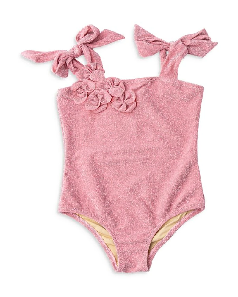 Girls' Shimmer Flowers One Piece Swimsuit - Little Kid, Big Kid