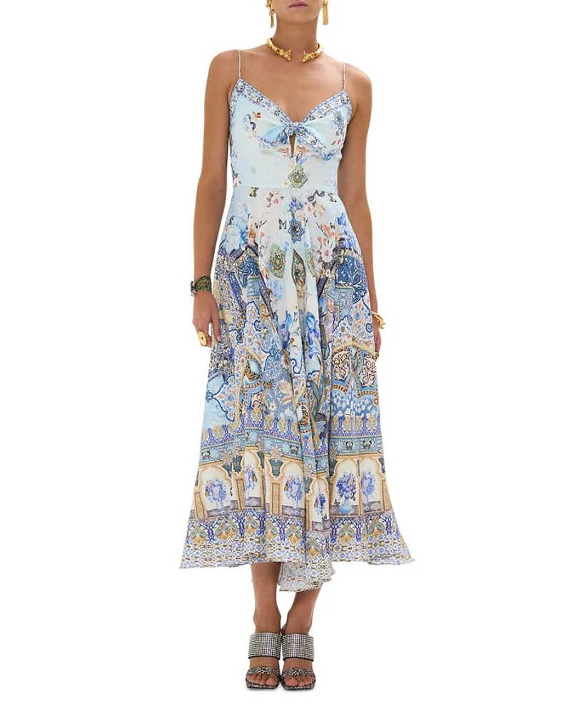 Printed Linen Tie Front Dress Al Manial Palace Memoirs