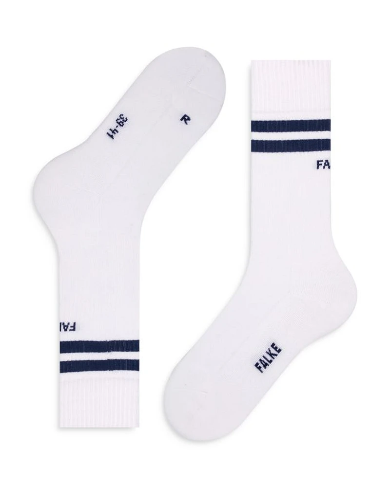 Dynamic Cotton Blend Double Stripe Crew Socks