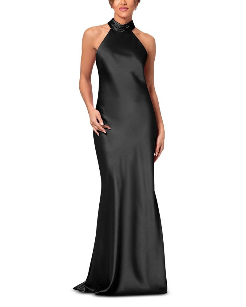 Sleeveless Satin Gown - Exclusive