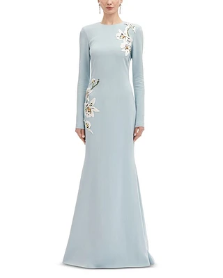 Orchid Embroidered Cady Gown