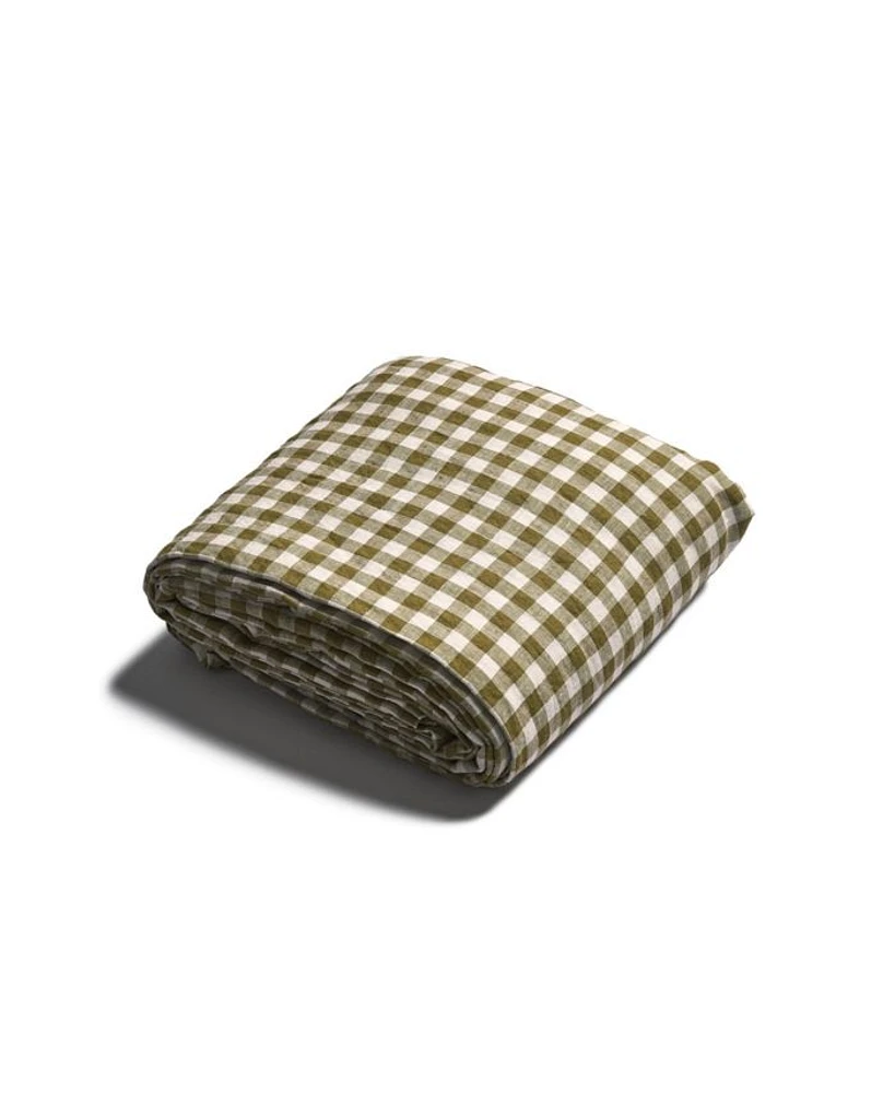 Gingham Linen Blend Duvet Cover