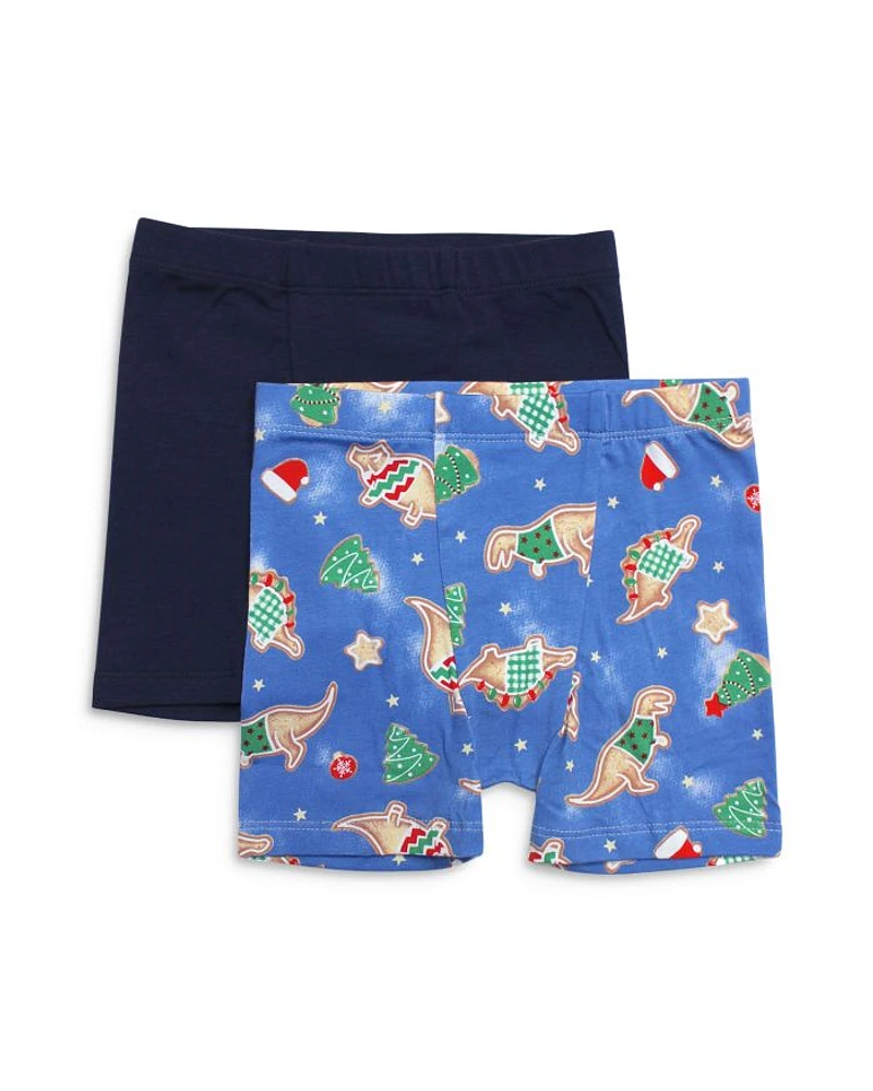 Boys' Xmas Dino Boxers 2 Pack - Little Lid, Big Kid