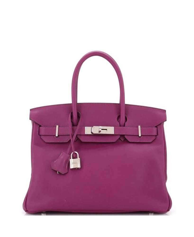 Birkin 30 Handbag Purple Swift with Palladium Hardware