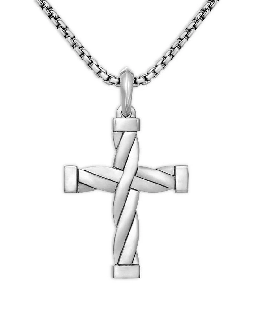 Men's DY Helios Cross Pendant in Sterling Silver, 48mm