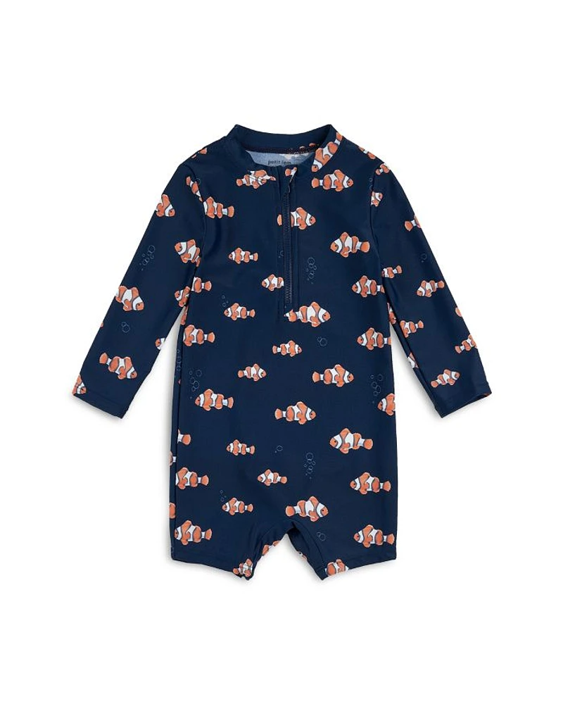 Boys' Clownfish Print Long Sleeved Rashguard Swimsuit - Baby