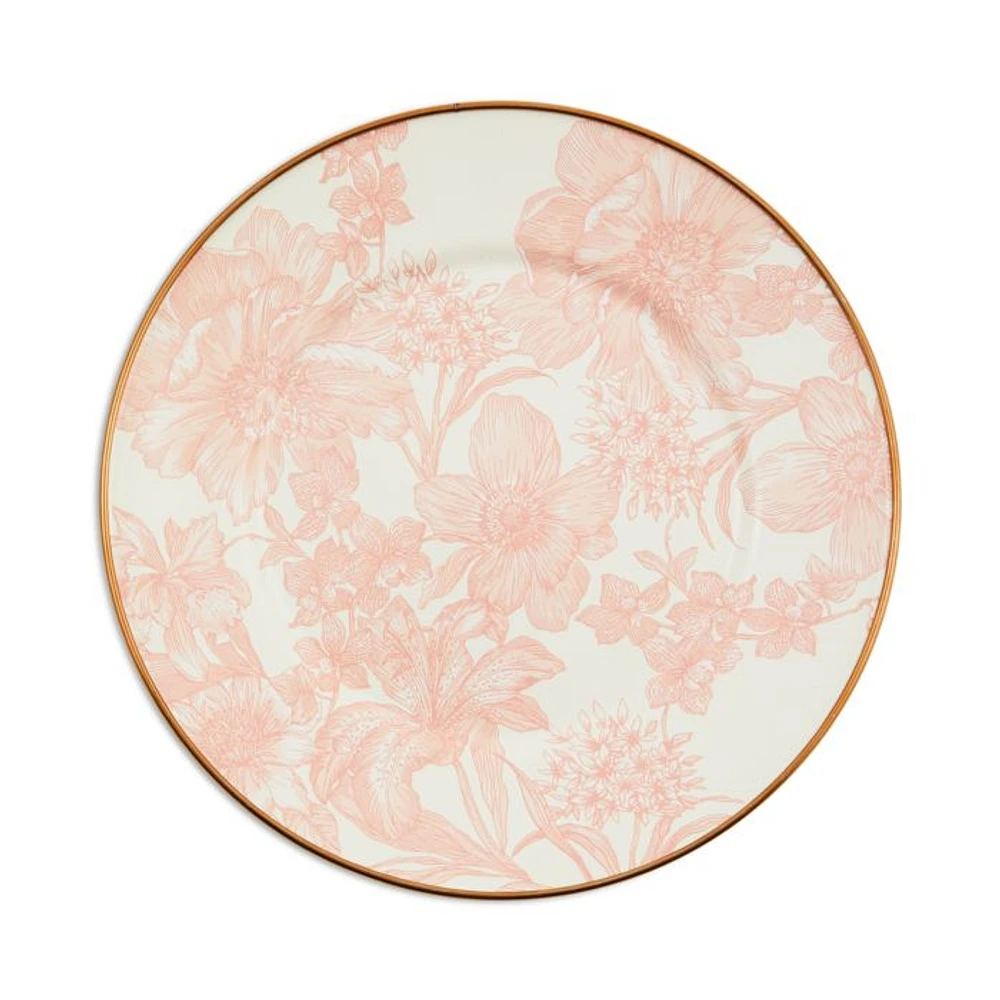 Rosy English Garden Enamel Salad/Dessert Plate