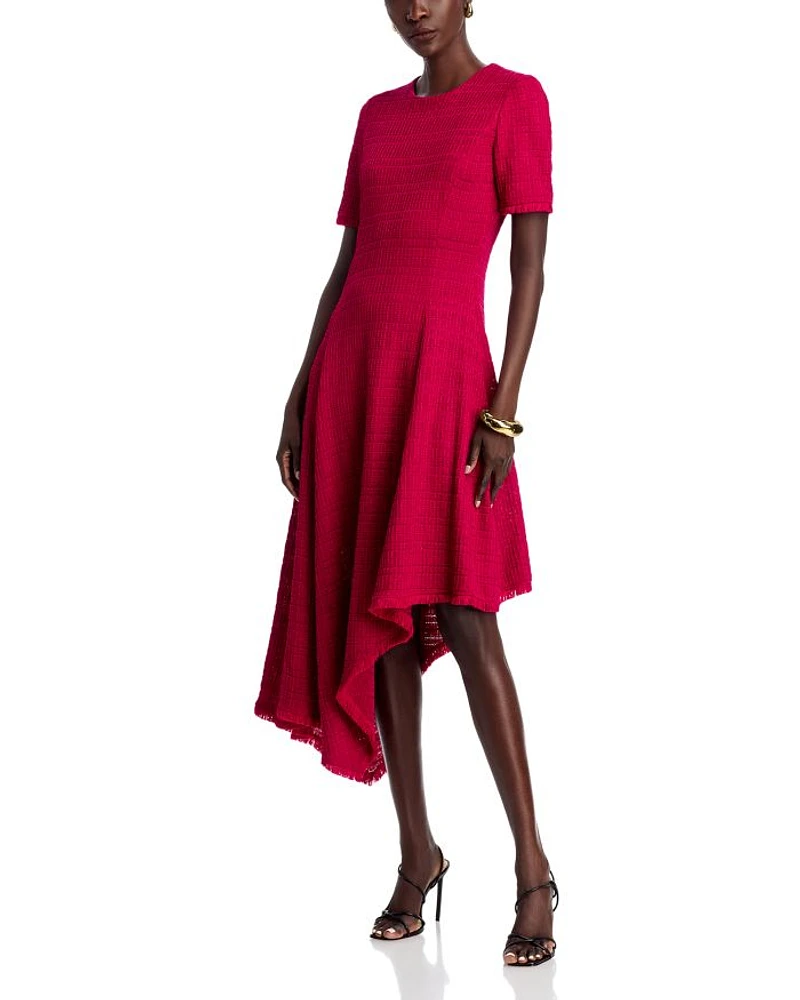 Textured Fit & Flare Midi Dress