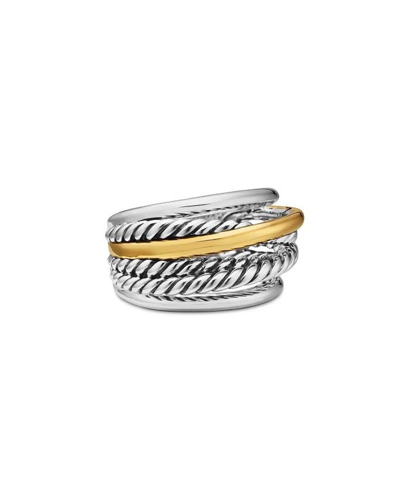 Crossover Narrow Ring with Gold