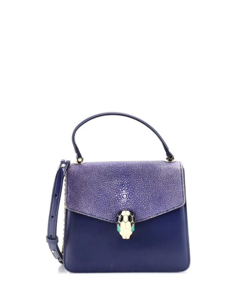 Small Serpenti Forever Top Handle Bag Leather and Stingray