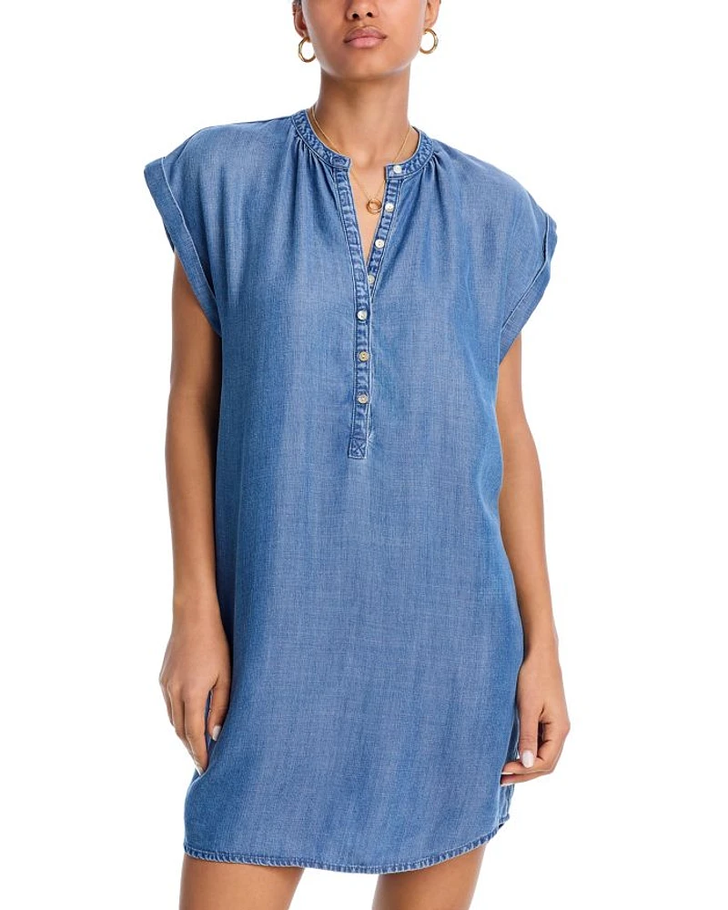 Cap Sleeve Henley Dress