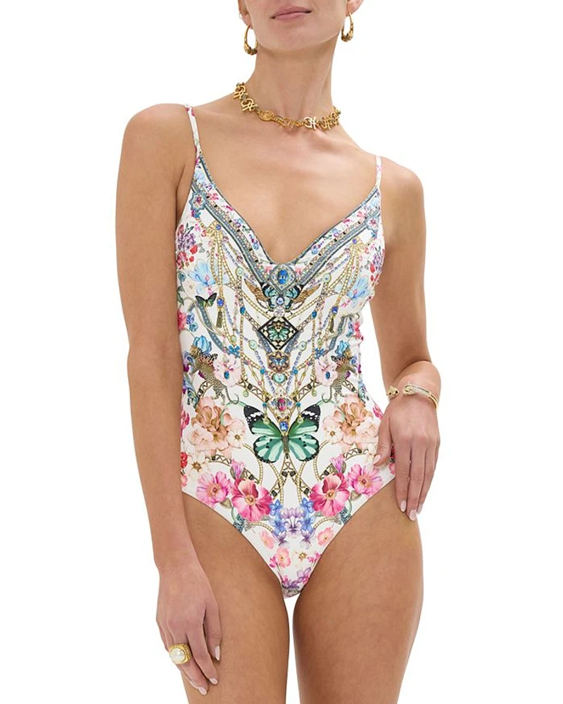 Wired V Neck One Piece Swimsuit Monserrate Magic
