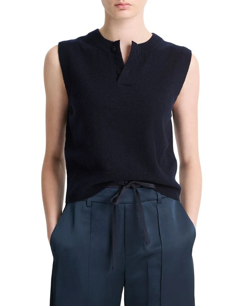 Henley Sleeveless Sweater