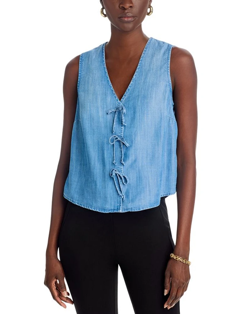 Sleeveless Bow Front Top