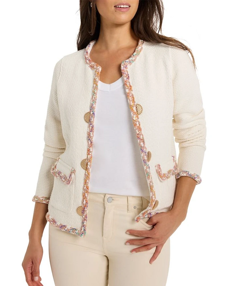 Mixed Trim Knit Jacket