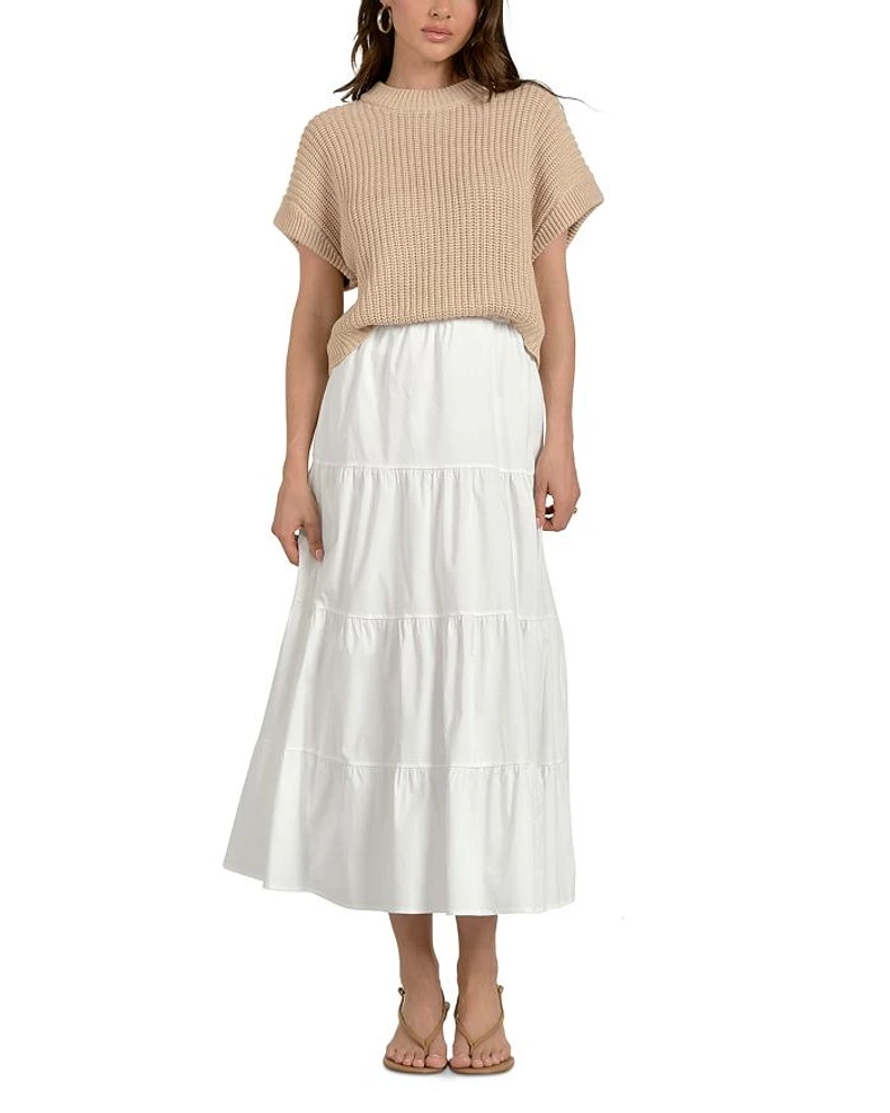 Mixed Media Sweater Midi Dress