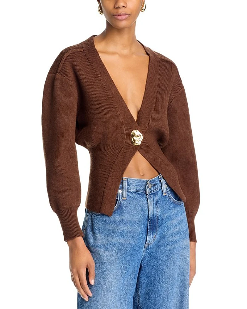 Balloon Sleeve Cardigan Sweater