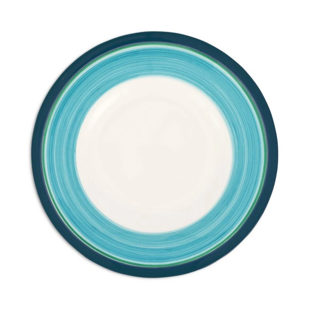 Lisbon Cobalt and Aqua Stripe Salad Plate