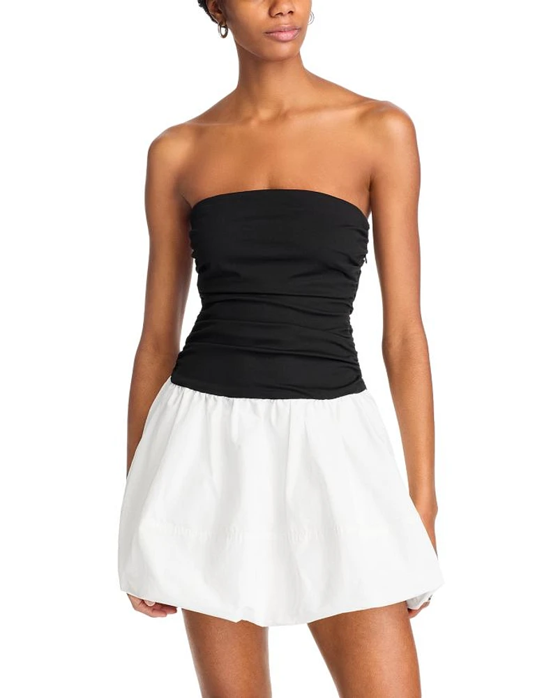 Amari Ruched Bubble Hem Mini Dress