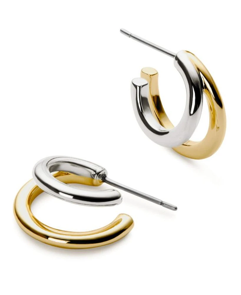 Scarlett Two Tone Double Hoop Earrings