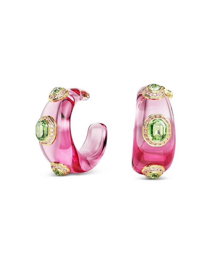 Dulcis Multicolor Crystal Medium Hoop Earrings