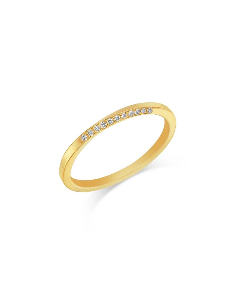 14K Yellow Gold Pavé Diamond Twist Wire Ring