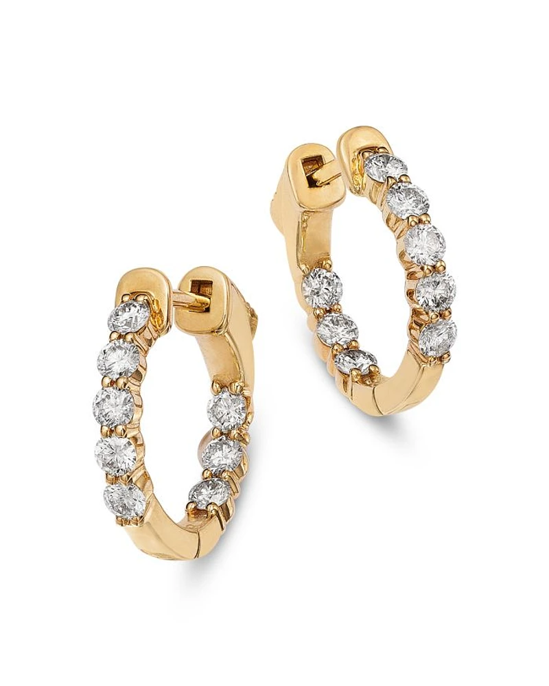 Diamond Classic Inside Out Hoops in 14K Gold